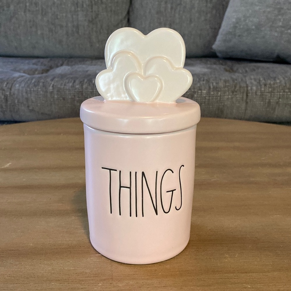 Rae Dunn Heart lid “Things” jar